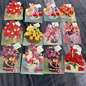 Vintage 1960’s Colorful Floral Greeting Cards Set